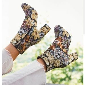 Urban Outfitters | Emma Floral Jacquard Ankle Boot